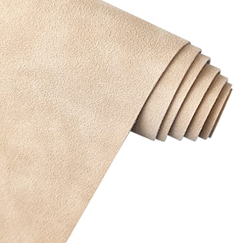 Beige Pink Soft Faux Suede Fabric 30x135cm Synthetic Faux Leather Frosted Leatherette for Backpacks Handbags Sewing Crafts
