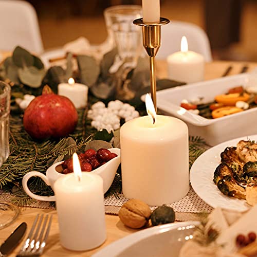 Missyo 6 Pack 3X3 Inch Pillar Candles, 35 Hours Dripless Smokeless Unscented Candles For Home Weddings Restaurant Spa Church And Emergency Ivory #TOP2