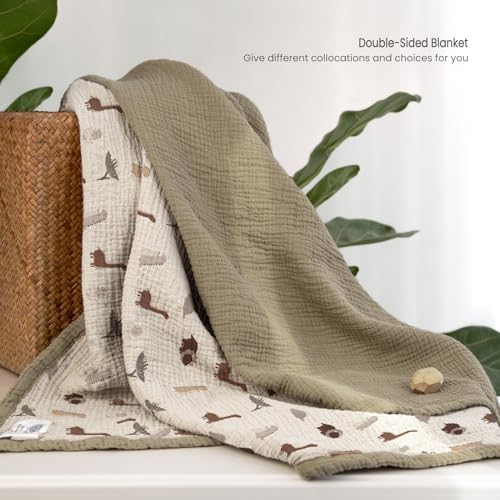 Image of lulumoon Muslin Baby Blanket for Boys: Cotton Toddler Blanket for Daycare