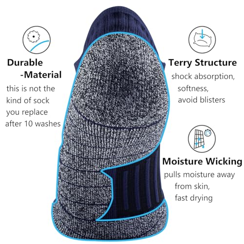 Image of CWVLC No Show Sports Compression Socks for Men Women with Cushion (4 /8 Pairs)