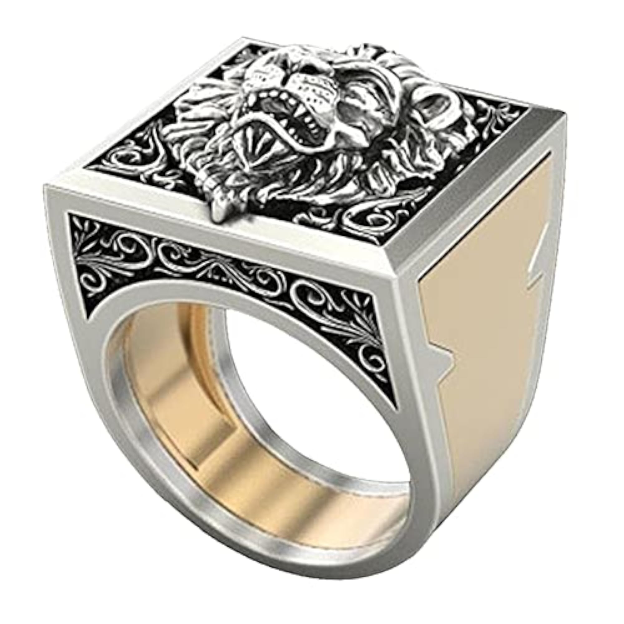 Men's Vintage Lion Combination Ring