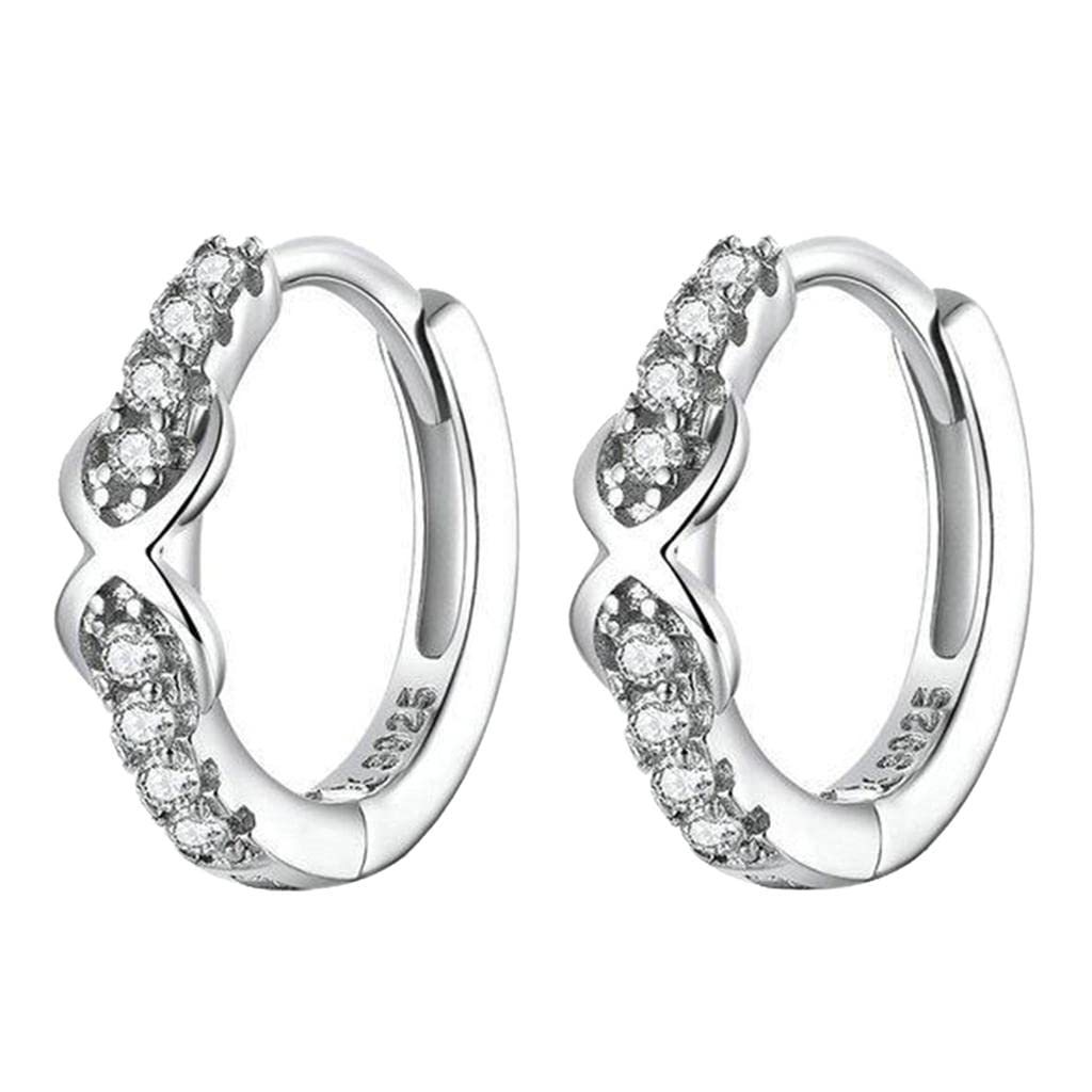 LOVIVER Pendientes de Aro 925 CZ Zirconia Pendientes Conch Studs