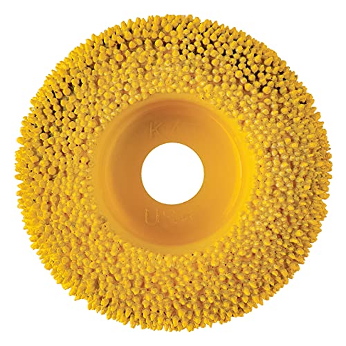 King Arthur's Tools Original and Patented - MERLIN2 Medium Yellow Round Tungsten Carbide Disc Rasp for Woodworking, Material Removal, Carving, Smoothing, and Finishing - 2
