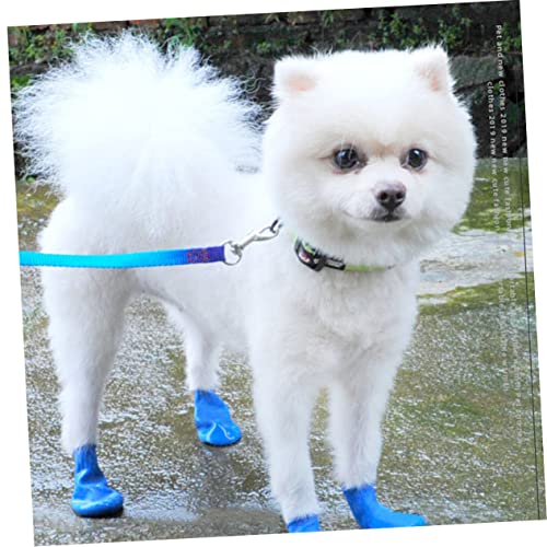 ERINGOGO 4stücke wasserdichte Hundeschuhe rutschfeste Langlebige Pfotenschutz-Schuhe Für Katzen Und Hunde Für Outdoor-aktivitäten Blau