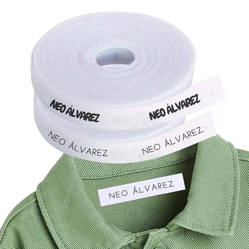 100 Etiquetas Personalizadas para Ropa con Nombre - Marcador termoadhesivo infantil para niños, vuelta al cole, guardería - Etiquetas de tela para camisetas, abrigos... (A)