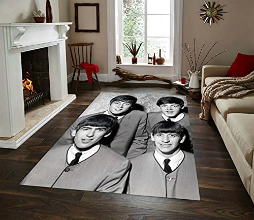 Gezmodern-1011 Tapis antidérapant Beatles pour le salon 80 x 150 cm - Les Beatles, Paul McCartney, John Lennon, RIngo Starr, George Harrison Gezmodern-1011 Tapis antidérapant Beatles pour le salon 80 x 150 cm