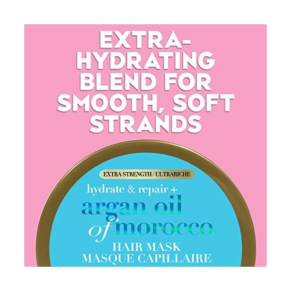 OGX Extra Strength Hydrate Repair + Argan Oil of Morocco Hair Mask Deep Moisturizing Conditioning Treatment, Citrus, 6 Ounce