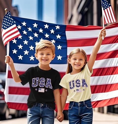 Image of JNC Kids 4th of July Shirt Boys /Girls American Flag T-Shirt Toddler Patriotic Tops Tee Independence Day Clothes 2025