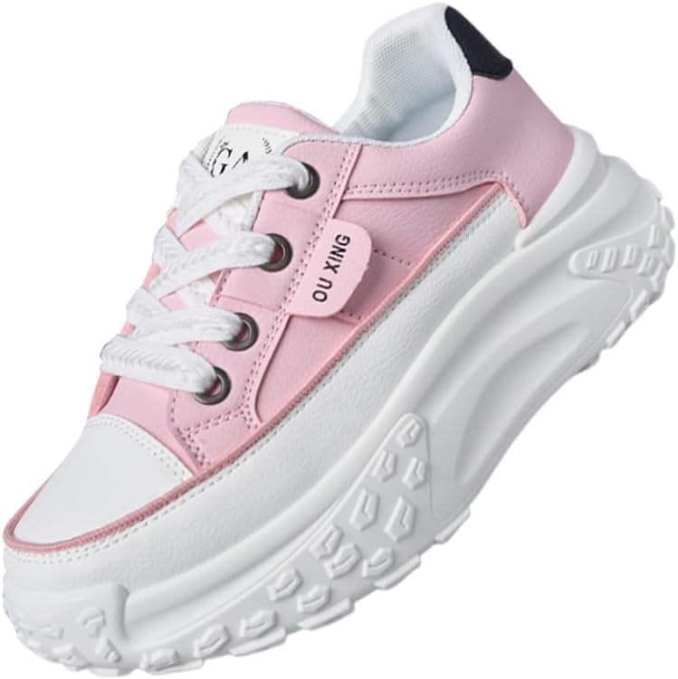 Chunky Sneakers for Women,Thick Soled Non Slip Lace Up Platform Shoes,Running,Tennis,Breathable Sports Shoes