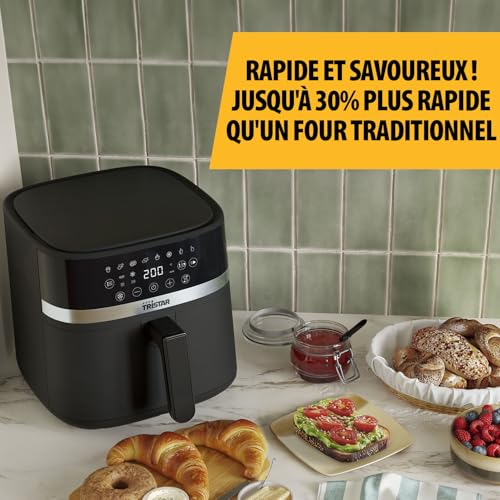 Tristar Friteuse à Air Numérique, Capacité 6L, 8 Programmes, Écran Tactile LED, Préchauffage, Rappel Agitation, Revêtement sans PFAS, Arrêt Auto, Facile à Nettoyer, 1700W, FR-9416 – Image 6