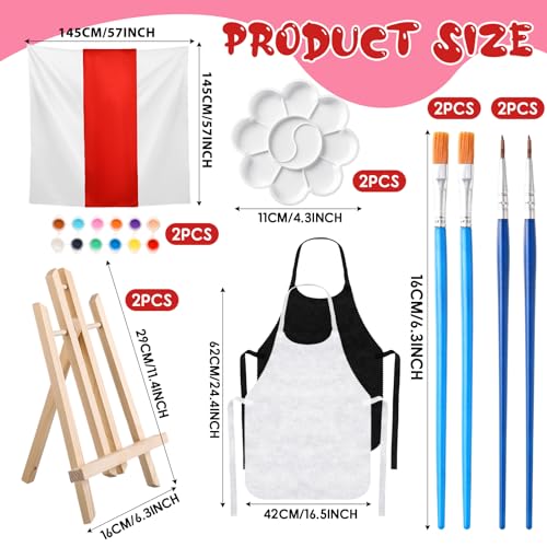 Zhanmai 112 Pcs Sip and Paint Kit for Adults Couples Painting Kit Date Night Pre Drawn Canvas to Paint at Home Party Supplies Stretched Canvas Couple Romantic Activity(Tree of Love,8 x 10 Inch)