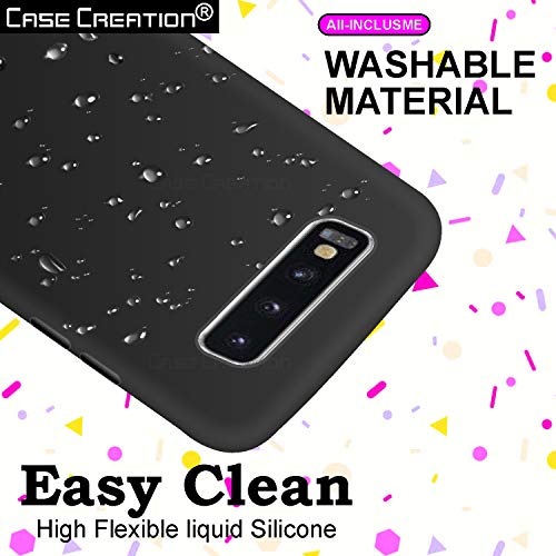 Image of Case Creation Luxurious OG Series for Samsung Galaxy S10+ Case Cover,Anti-Dirty Slim Case Frosted Matte Cute Candy TPU Raised Bezel (Splash of Color) Back Cover for Samsung S10+ -Black