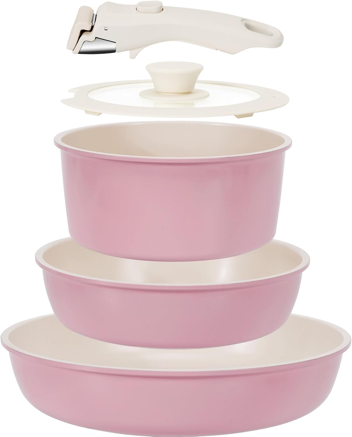 Kikcoin Conjunto De 5 Panelas E Frigideiras Cerâmica Antiade... - imagem principal do produto