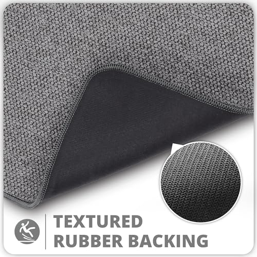 Image of Bosap Bath Mat,Ultra Thin Bathroom Runner Rugs,Large Bath Mats for Bathroom,Quick Dry,Non-Slip,Machine Washable,Low Pile,Bath Rug,Shower Outside,Sink,Home Decor Accessories.Dark Grey,2'x6'(24x72inch)