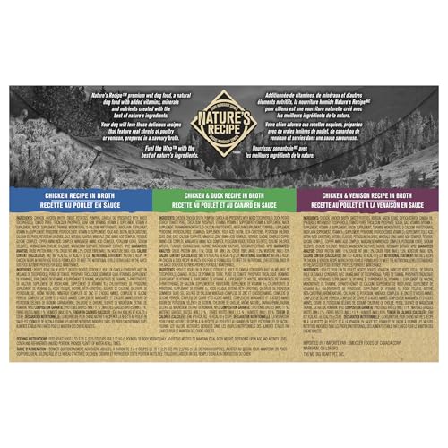 Nature’s Recipe Chicken, Chicken & Duck, Chicken & Venison Wet Dog Food Variety Pack 936 g 12 pk image 5