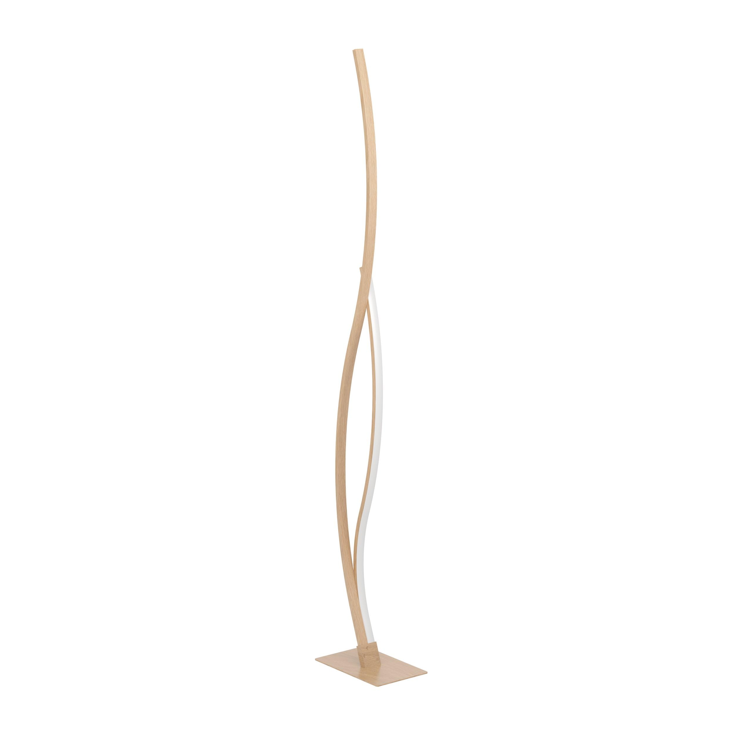 Eglo LED lampada da terra Grisolia, design per soggiorno, illuminazione ad | arco, metallo effetto legno, luce calda, 129 cm
