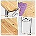 Giantex 70'' 3-Piece Portable Folding Picnic Beer Table with Seating Set Wooden Top Picnic Table for Patio Outdoor Activities Garden Use, 30'' Table Height