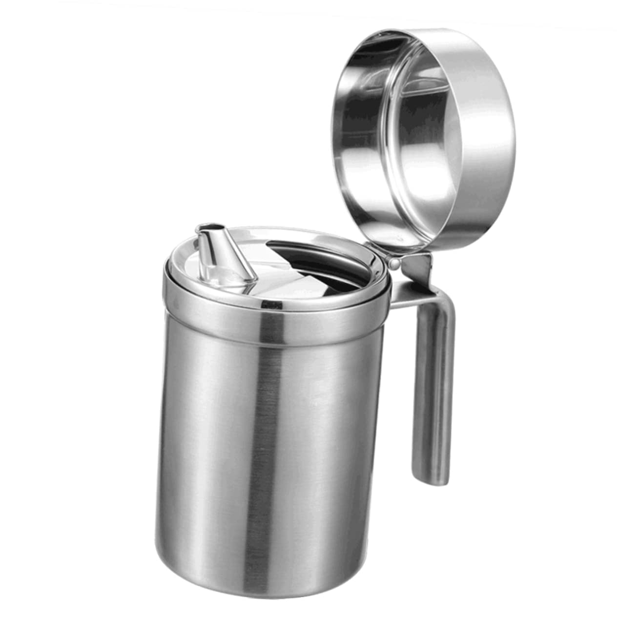 Amosfun Dispenser Olio in Acciaio 304 Manico Antigoccia Per Cucina Contenitore Ergonomico Per Olio Salse e Condimenti Bottiglia Salva Perdite e Antiscivolo