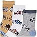 Jefferies Socks Little Boys Trains Trucks Cars Pattern Crew Socks 6 Pack, Multi, Small (1182)