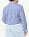 The Drop Women's Isadora Cropped Poplin Shirt, Blue/Whisper White Stripe, 2X, Plus Size