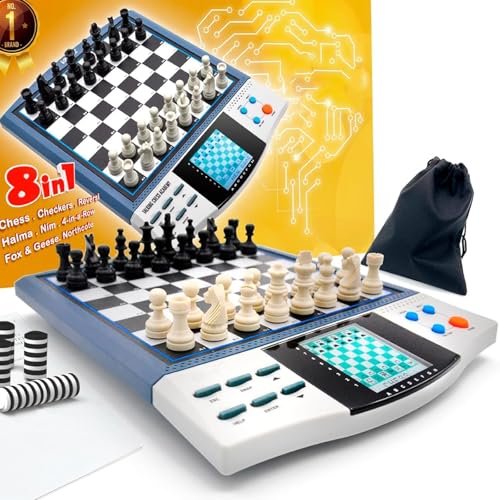Electronic Chess Set with LCD Screen, 30 Difficulty Levels, for Two-Player and Family Games