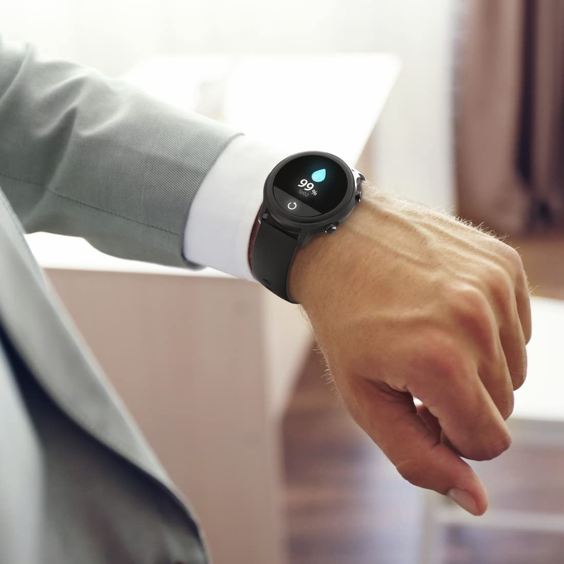 Hama Smartwatch GPS (zegarek inteligentny, smart, LCD, Bluetooth, wodoodporny, pulsoksymetr, powiadomienia, silikonowy pasek, sportowy, fitness) czarny