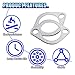 DUSCOKE 2PCS Car Exhaust Gasket, Ultra Seal 2-Bolt 2