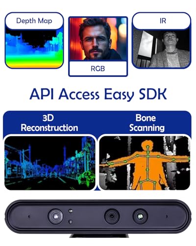 Image of Astra Pro 3D Depth Camera Indoor ±3mm Accuracy, 8m Max Range, Multi-Camera Sync, ROS1 /2 Robot Part for Robotics Research, AI Vision, SLAM, 3D Scanning