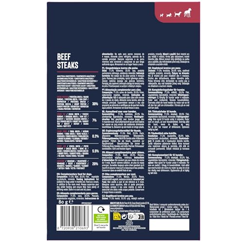 Pet People Beef Steaks 80g, Natural, Grain Free, High Protein, Dental Care, Dog Snacks - 8pc, 80g (12 Bags) - Image 2