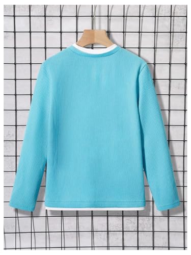 SOLY HUX Boy's Crew Neck Long Sleeve T Shirt Contrast Binding Waffle Knit Tee Tops2