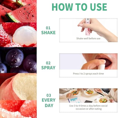 Mundspray Mit Fruchtgeschmack,Mundspray Gegen Mundgeruch,Atemerfrischer Mundgeruchspflege Mundsprays,Mundsprays Frischen Atem Unterwegs,Erfrischend – Bild 8