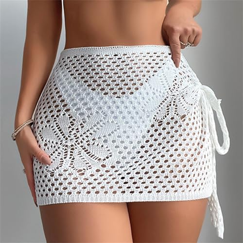 Crochet sarong skirt net cover up fishnet shawl fish flower net cover ups fishnet beach wrap for swimwear women.(SJJ85)3