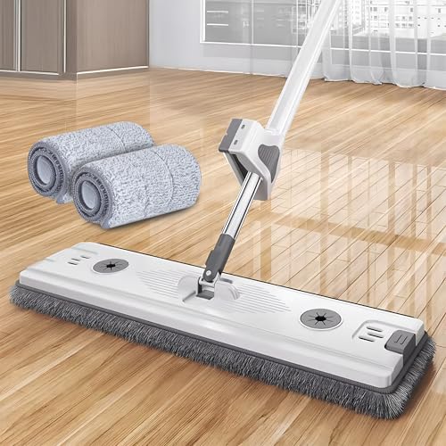 PRIME PICK Hands-Free Flat Mop with 2 Washable Microfiber Pads, ...