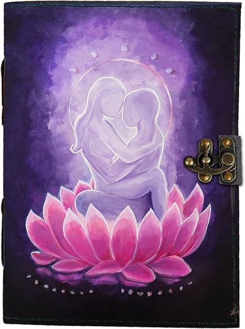 Image of Mr KRAFT Handcrafted A5 120 GSM Premium White Paper Love couple UV Print Diary Leather Journal with Unique UV Love Print Writing Diary Notebook Unruled Personal Diaries for Men,Women-5x7 (Couple)