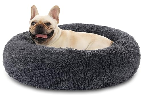 Cuccia Cane Gatto Rotondo da Ciambella Soffice Pelliccia Sintetica di Peluche Letto Per Cani e Gatti [XL, Ø70 cm] Cuccia per Cane Gatto con Fondo Resistente All'acqua e Antiscivolo