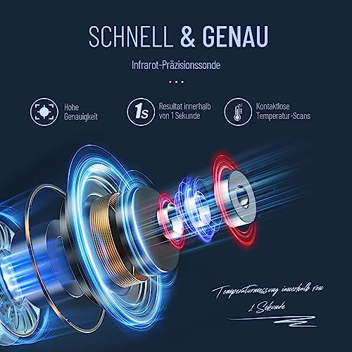 Fieberthermometer kontaktlos für Babys Kinder und Erwachsene, Infrarot-Stirnthermometer mit...