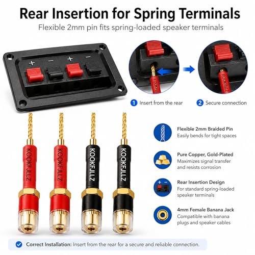 Adaptadores de Altavoz con Conectores Banana 4mm Pack 4 miniatura 4