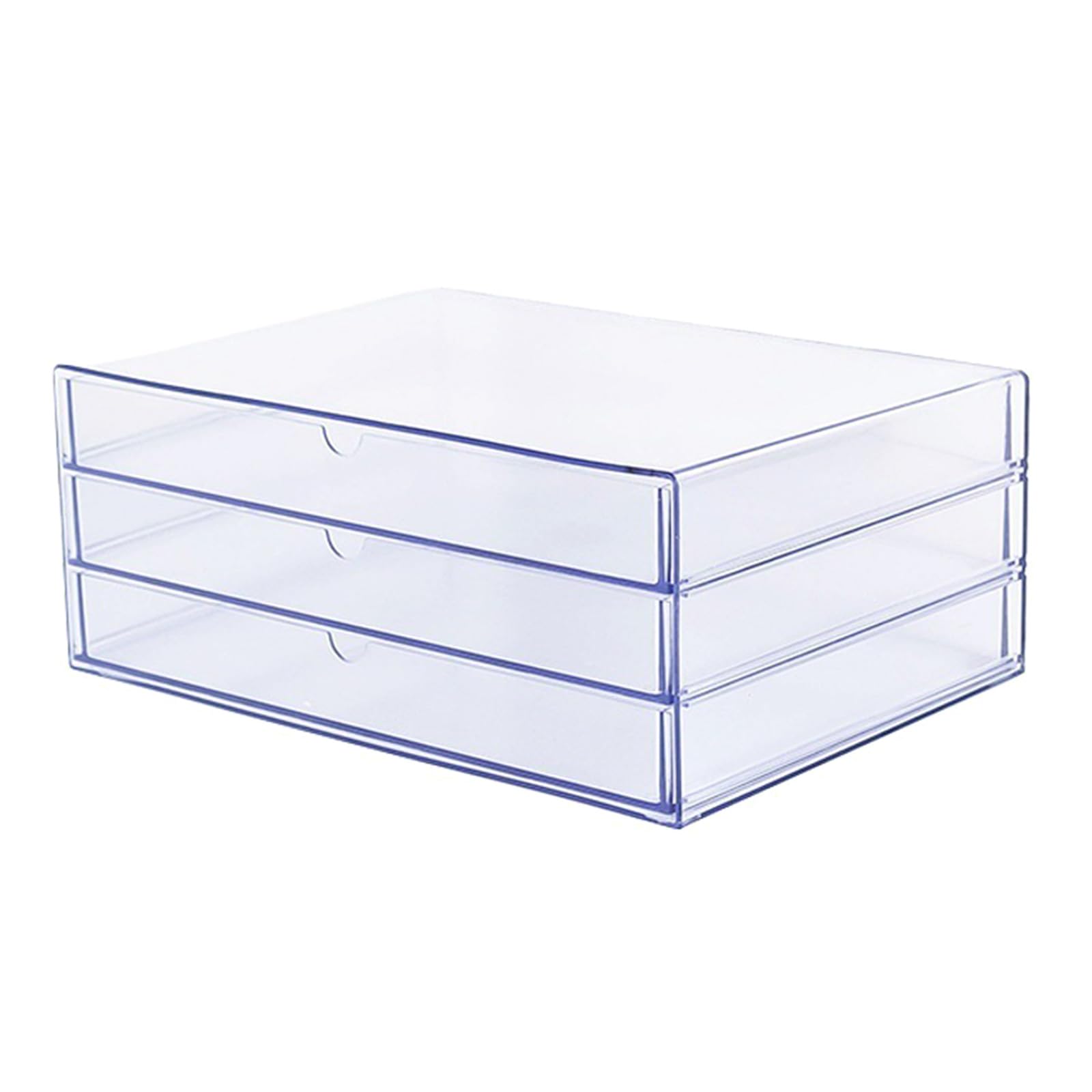 NMFLAB Stackable Acrylic Display Case Cabinet with 3 Compartments Ideal for Cosmetics Collections Clutter Less Workshop Desk File Organizers