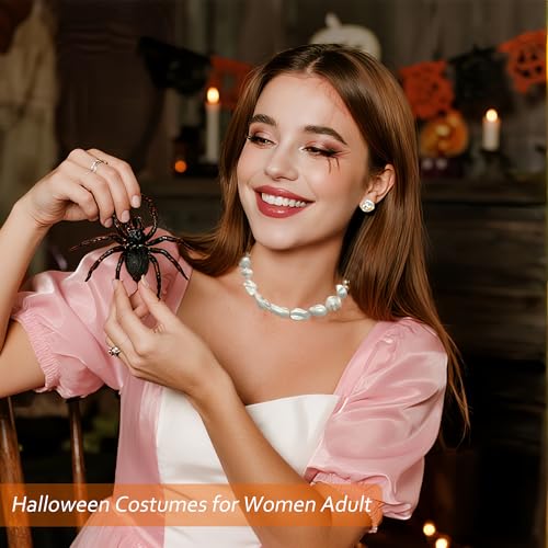 Chunky Freshwater Pearl Choker Necklace for Women - Beaded White Pearl Collar Necklaces with Shell Accent, Halloween Costumes Jewelry Gifts for Women Adult2