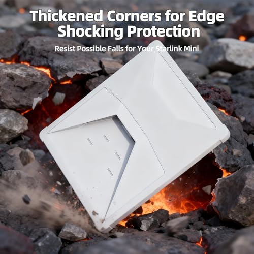 Image of White Starlink Mini Cover, Starlink Mini Protective Cover Liquid Silicone Sleeve Accessories for Camping Outdoor Protector from Scratching Hailstone