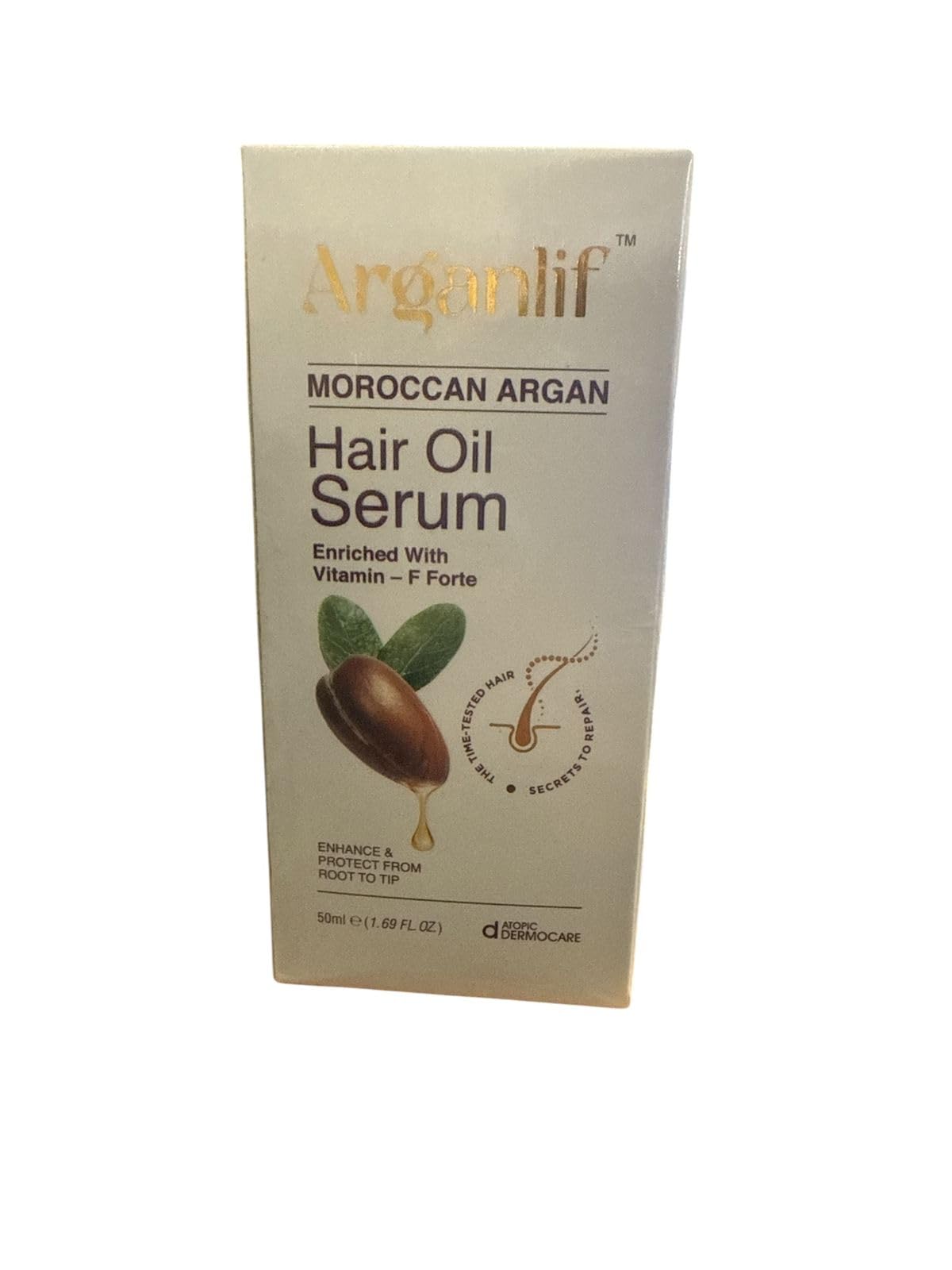 Ar-ganlif Moroccan Argan Hair Oil Serum, Enriched with Vitamin-F Forte, Root to Tip Protection, 50ml-image-30