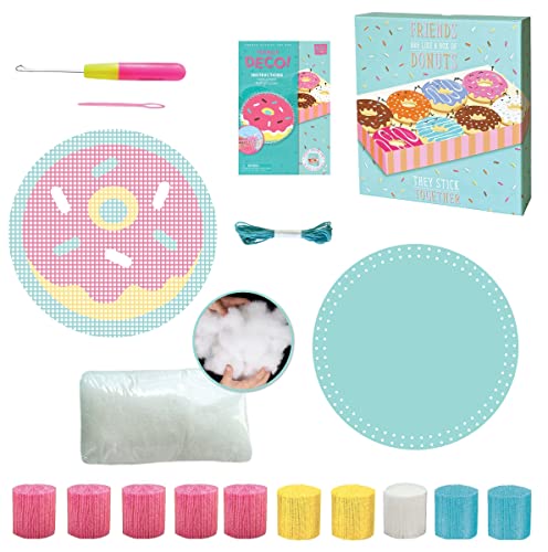 Image of BOX CANDIY Totally Deco Donut Latch Hook Hooked Rug Pillow Kit to Make and Display