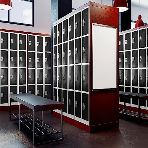 Adiroffice 72-Inch 4-Compartment Steel Tier Key Lock Black Storage Locker, 4/Pack (629-204-Blk-4Pk) #TOP5