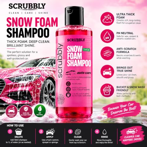 Image of Car & Bike Shampoo Wash 500ml | pH Neutral | Thick Snow Foam for Deep Cleaning | Safe On Paint, PPF & Ceramic Coats