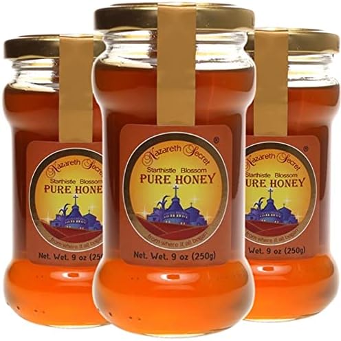 Pure Natural Israeli Honey, Kosher, Holy Land Gifts From Nazareth Israel, 8.8 Ounce Each, 3 Jars