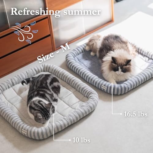 Urnat Cooling Bed Mat for Cat & Small Dog up to 40lbs, Non-Slip Washable Pet Pad (Grey,L) — view 6