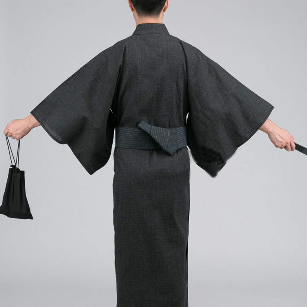 Herren japanischer Yukata japanischer Kimono Home Robe Pyjamas Morgenmantel Größe L-C8