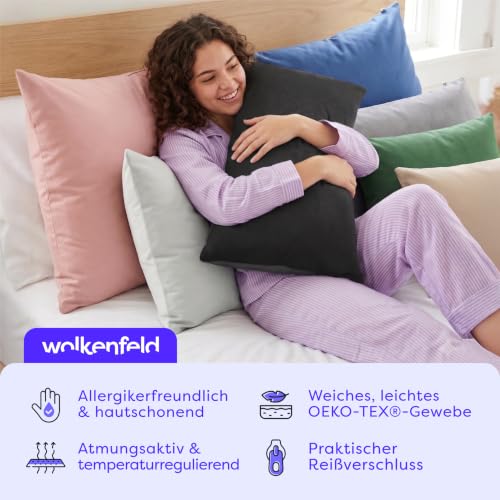 Wolkenfeld Kopfkissenbezug 40x80 – Kissenbezug für langes Kissen & Seitenschläferkissen – Öko-Tex Zertifiziert… – Ansicht 3