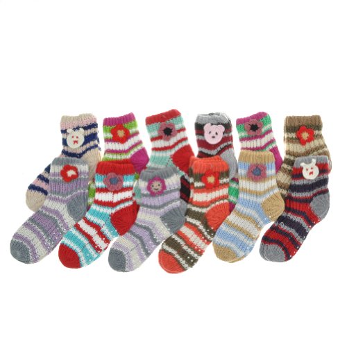 Angelina Winter Knited Socks with Assorted Colors (12-Pack)2