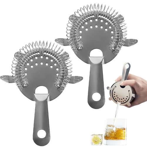Comparison: Best 4 Prong Strainer 10 Wozoohyi 2Pcs Cocktail Strainer,4-Prong Stainless Steel Cocktail Strainer for Drinks,Bar Strainer for Bartending,Drink Strainer for Bartenders and Mixologists with High Density Spring (A-Silver2pcs)
